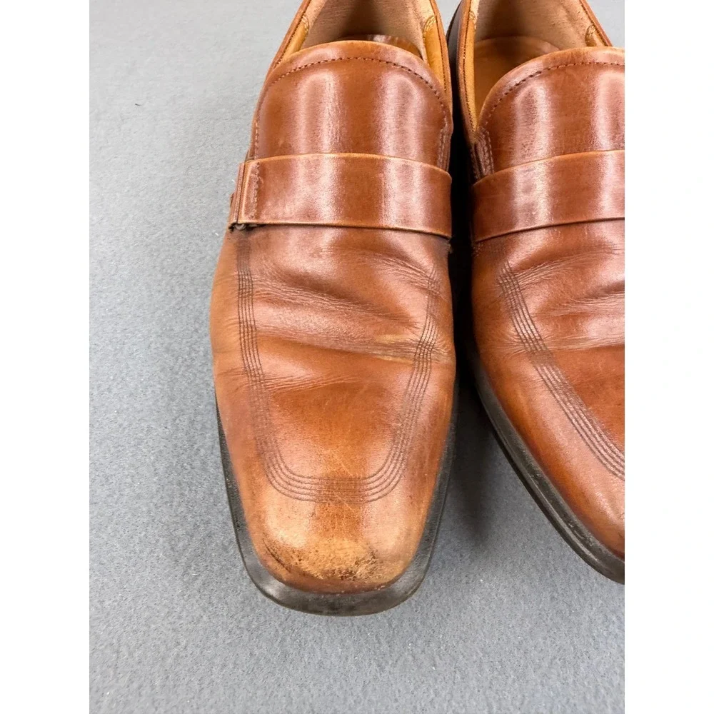 ECCO Edinburgh Loafers Mens EU‎ 41 US 7.5 Brown Leather Slip On Dress Shoes